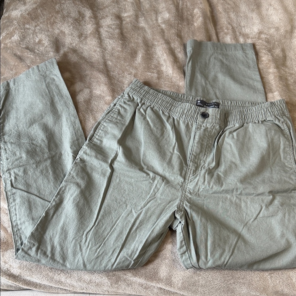 Denim&Co Men's Light Olive Elastic Waist Chinos